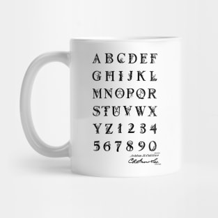 Type Font Vintage Patent Hand Drawing Mug